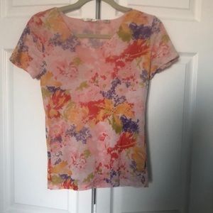 Liz Claiborne Floral Print TShirt